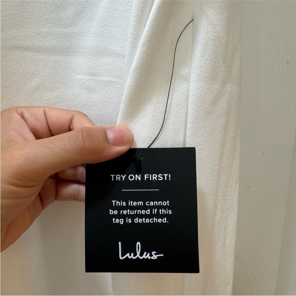 Lulu's Moment Maker White Square Neck Trumpet Midi Dress - Picture 7 of 7